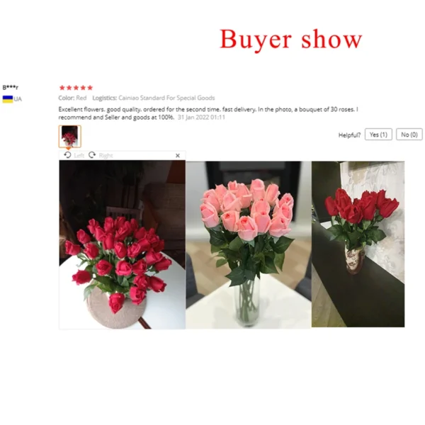 15pcs Real Touch Artificial Roses for Home & Weddings - Image 6
