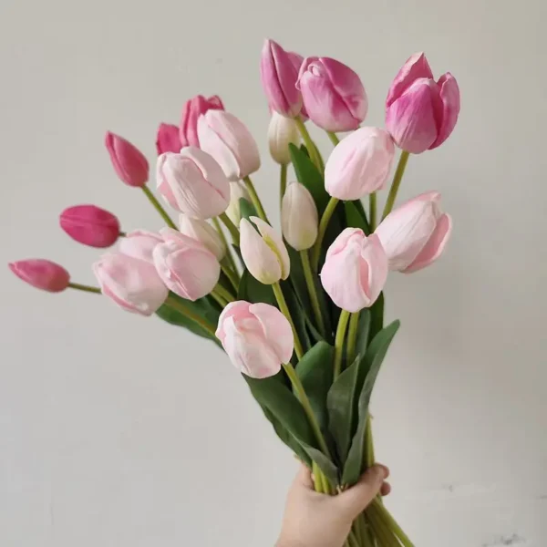 Artificial Tulip Bouquet – Handmade PU Home Decor Flowers - Image 4
