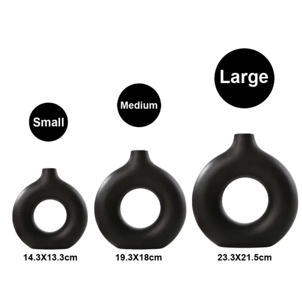 Nordic Ceramic Donut Vase – Modern Home & Office Decor - Image 4