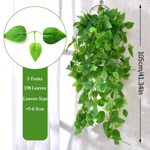 105cm Faux Green Ivy Hanging Vines for Wedding & Home - Image 6