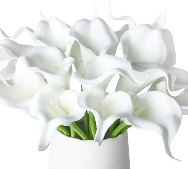 Artificial Calla Lily Bouquet – 20Pcs Pure White - Image 2