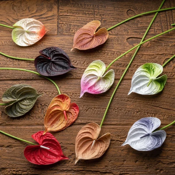 Artificial Anthurium Flowers – 10Pc Birthday Bouquet - Image 2