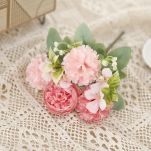 Artificial Peony & Hydrangea Silk Bouquet – Wedding & Home