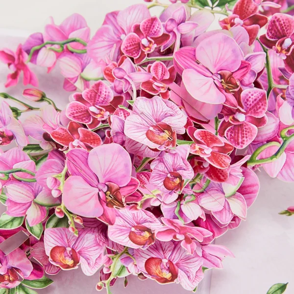 Cymbidium Orchids Pop-up Greeting Card with Envelope - Image 2