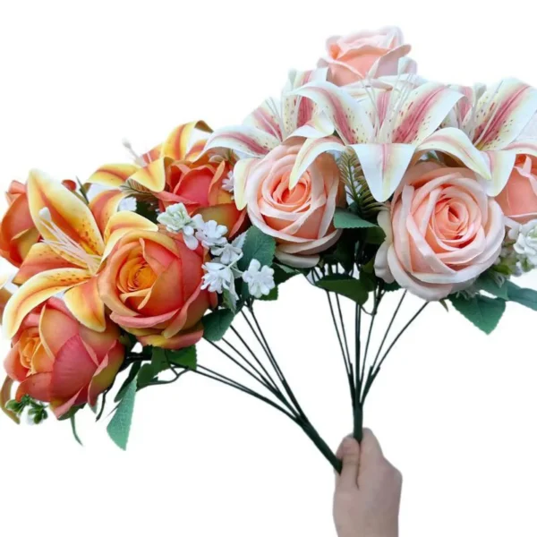 Spring Bouquet – 9 Stem Roses & Lilies, Fresh & Elegant - Image 7