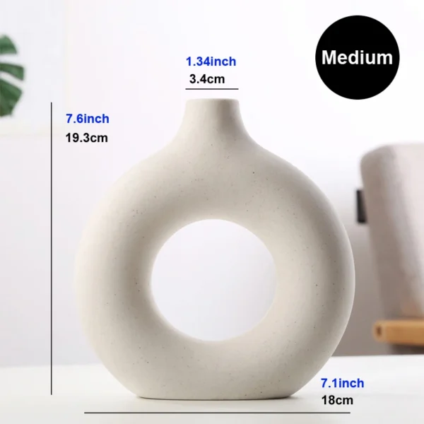 Nordic Ceramic Donut Vase – Modern Home & Office Decor - Image 11