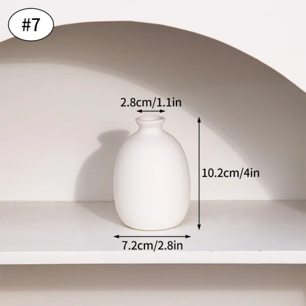 White Nordic Ceramic Flower Vase – Modern Room Decor - Image 8