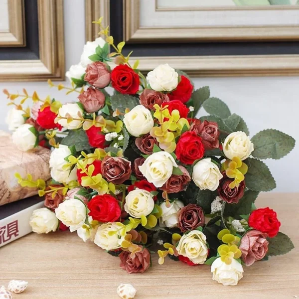 Silk Rose Bouquet – 21 Heads Wedding & Home Decoration