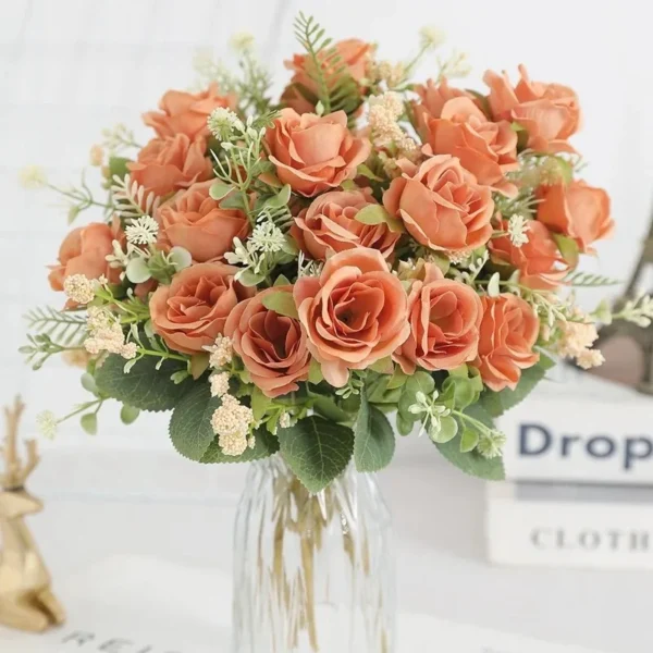 30cm Rose White Silk Peony Bouquet Wedding Decoration - Image 9