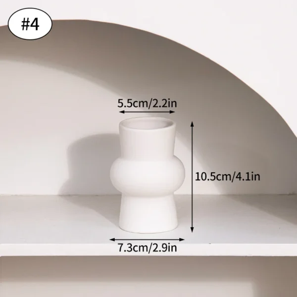 White Nordic Ceramic Flower Vase – Modern Room Decor - Image 12