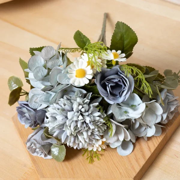 Artificial Silk Dandelion & Rose Bouquet – Summer Flowers - Image 12