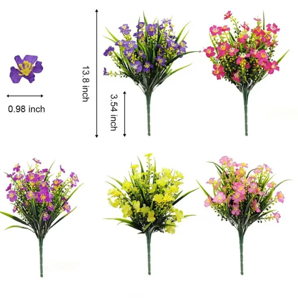 Summer Artificial Flowers Bouquet – UV Resistant Decor - Image 3