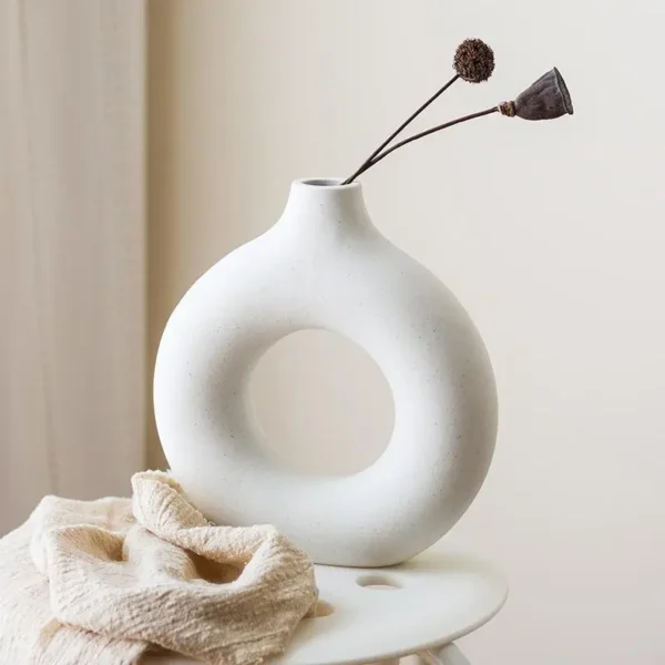 Nordic Ceramic Donut Vase – Modern Home & Office Decor - Image 14