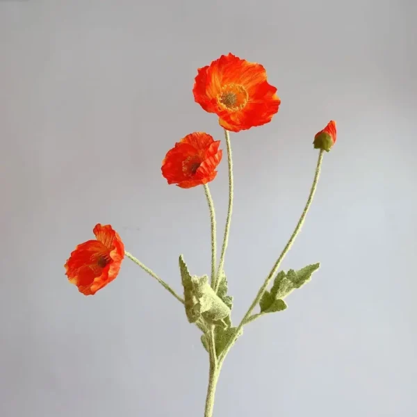 Spring Silk Poppy Stems – Artificial Floral Bouquet Decor - Image 27