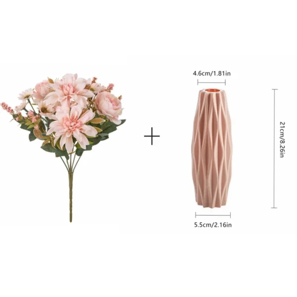 Silk Dahlia & Rose Artificial Bouquet for Weddings & Decor - Image 5