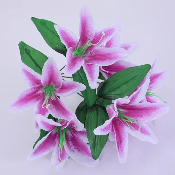 Artificial Lily Bouquet – 7 Heads Multicolour Wedding & Home - Image 7