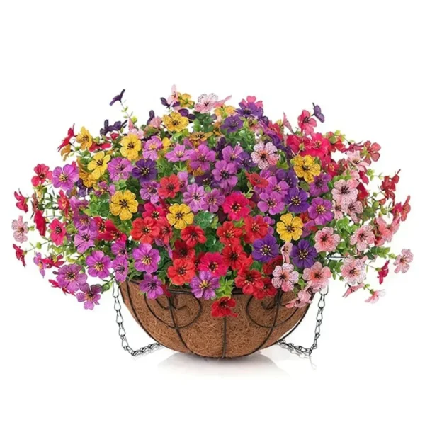 Artificial Violet Hanging Basket – Summer Flowers - Image 8