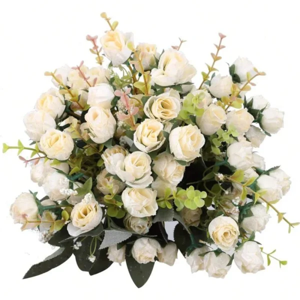 Silk Rose Bouquet – 21 Heads Wedding & Home Decoration - Image 11