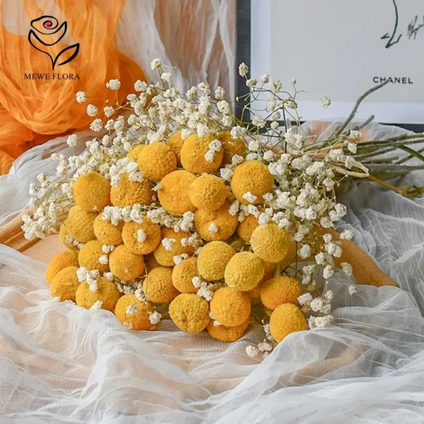 Golden Gypsophile Dried Flower Bouquet Wedding Gift - Image 4