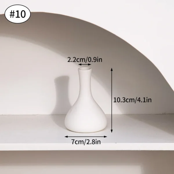 White Nordic Ceramic Flower Vase – Modern Room Decor - Image 18