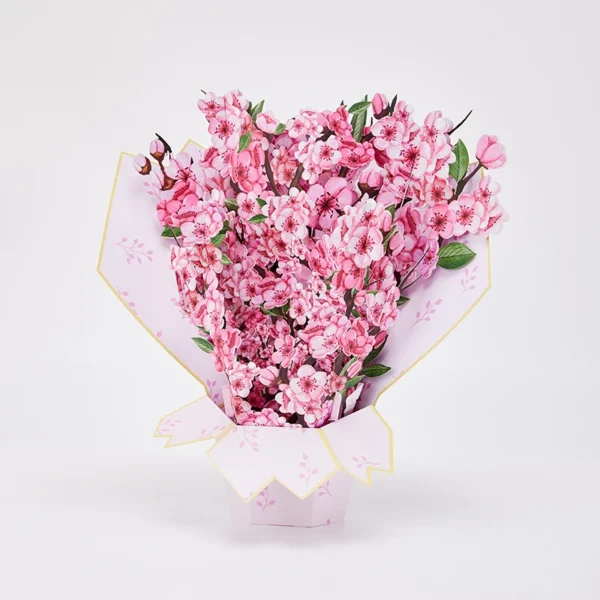Pink Cherry Blossom Pop Up Card Box for Special Occasions - Image 9