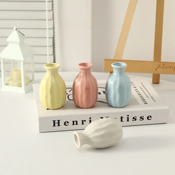 Mini Ceramic Glaze Vase – Multi-Coloured Bud Pot - Image 2