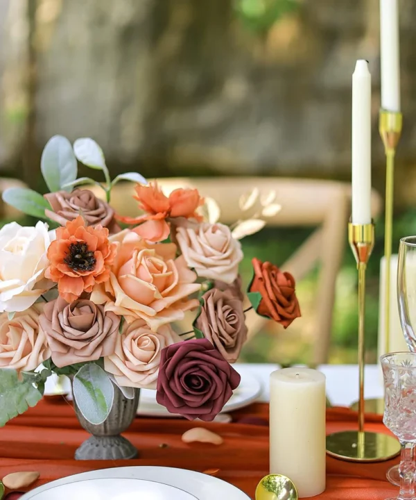 YeeNanee Autumn Terracotta Artificial Flowers Set