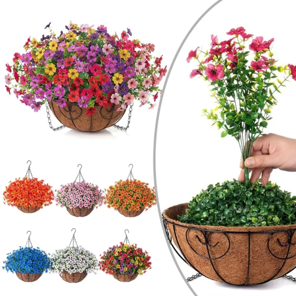 Artificial Violet Hanging Basket – Summer Flowers - Image 12