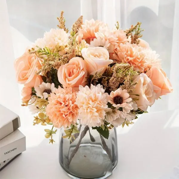 Artificial Rose Bouquet – Mixed Flowers Home & Garden Décor - Image 6