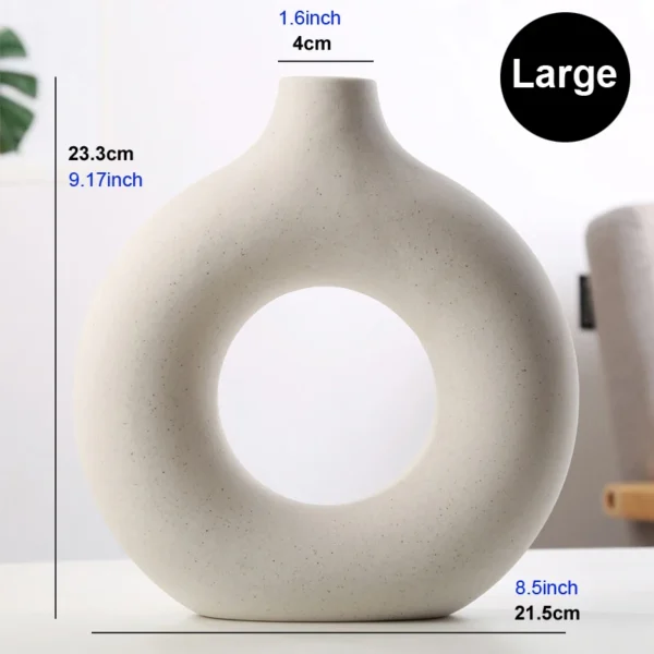 Nordic Ceramic Donut Vase – Modern Home & Office Decor - Image 10