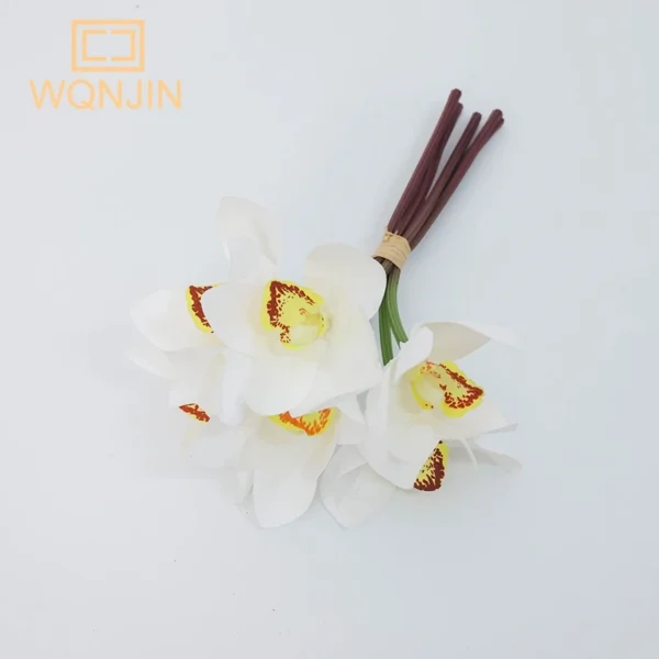 Spring Orchid Magnolia Silk Flowers – 6pcs Bouquet - Image 10