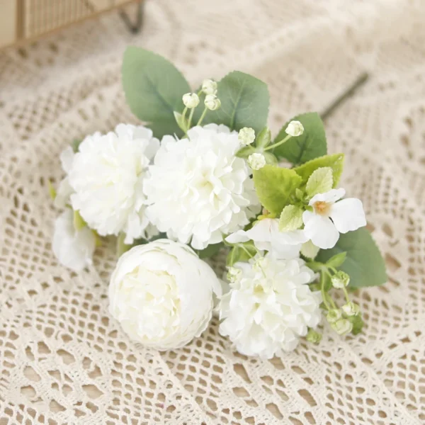 Artificial Peony & Hydrangea Silk Bouquet – Wedding & Home - Image 10