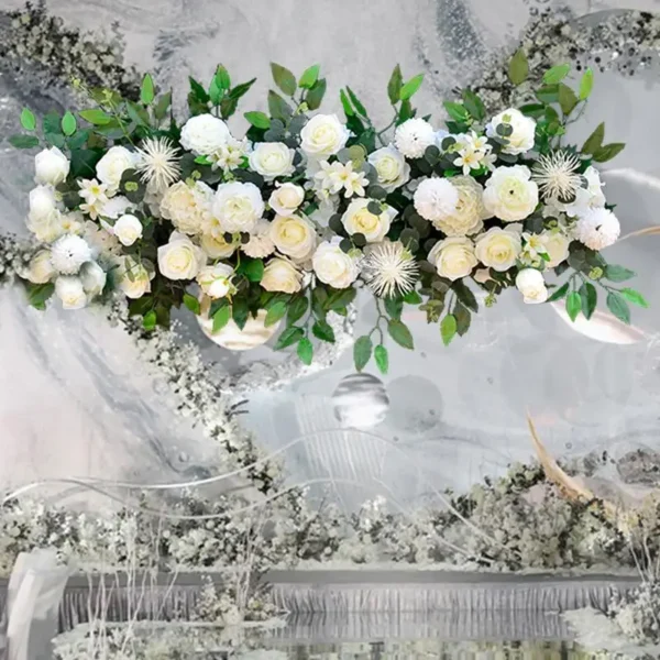 Elegant Silk Rose Wedding Flower Wall Decoration - Image 4