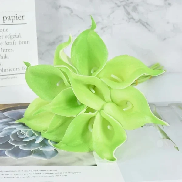 White Calla Lily Artificial Flowers Bouquet – 10Pcs - Image 13