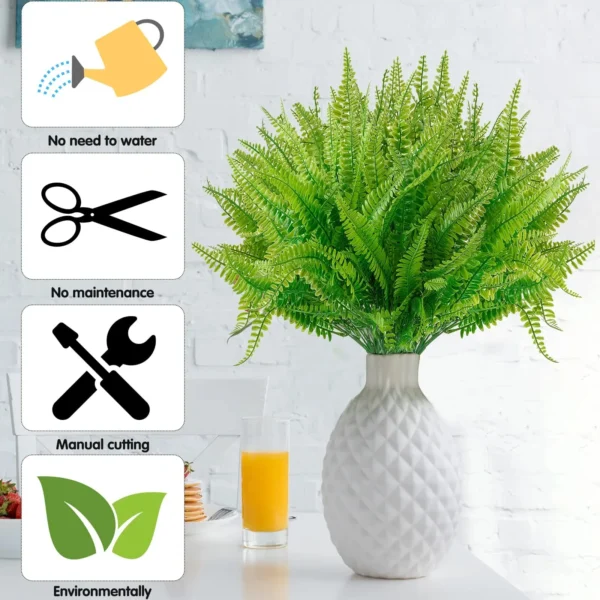 4pcs Faux Boston Ferns – Greenery for Engagement Decor - Image 3