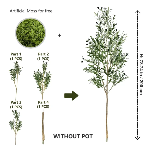 Large 110-200CM Artificial Olive Branch Indoor Decor - Image 11