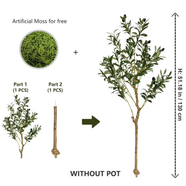 Large 110-200CM Artificial Olive Branch Indoor Decor - Image 8