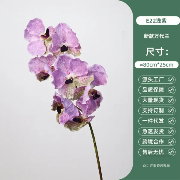 4Pcs Real Touch Vanda Orchid Latex Flowers – Anniversary Decor - Image 16