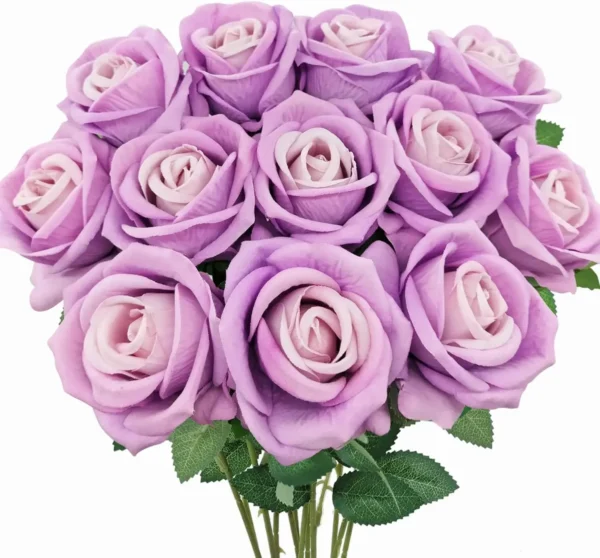 30pcs Velvet Artificial Roses with Long Stems – Real Touch - Image 11