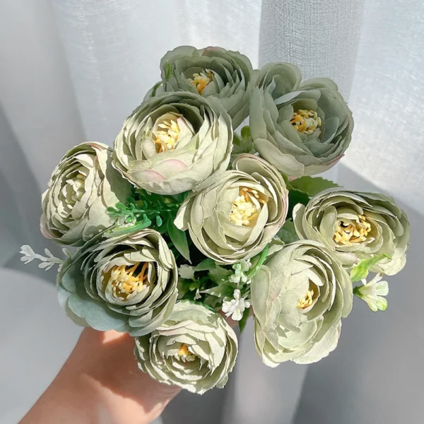 Artificial Peony Bouquet 30cm – 10 Heads Silk Flowers - Image 10