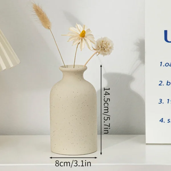 White Nordic Ceramic Flower Vase – Modern Room Decor - Image 26