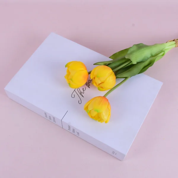 Luxury Real Touch Tulip Bouquet – 3pcs Latex Flowers - Image 9