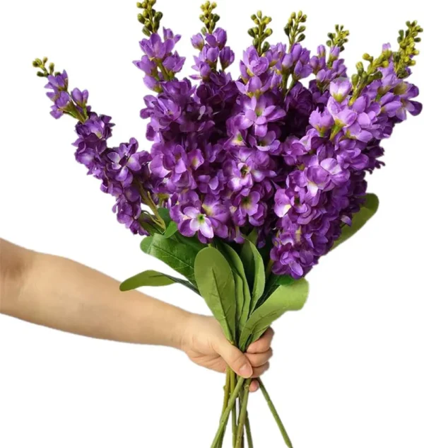 Silk Delphinium Faux Flowers – Anniversary Decor, 10pcs - Image 12