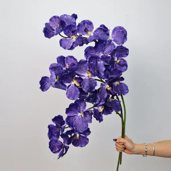 4Pcs Real Touch Vanda Orchid Latex Flowers – Anniversary Decor - Image 4