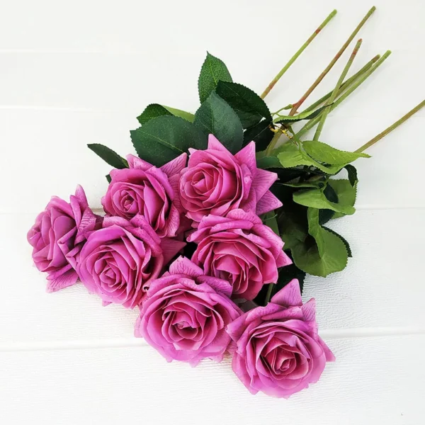 12pcs Real Touch Artificial Rose Flowers Bouquet - Image 13