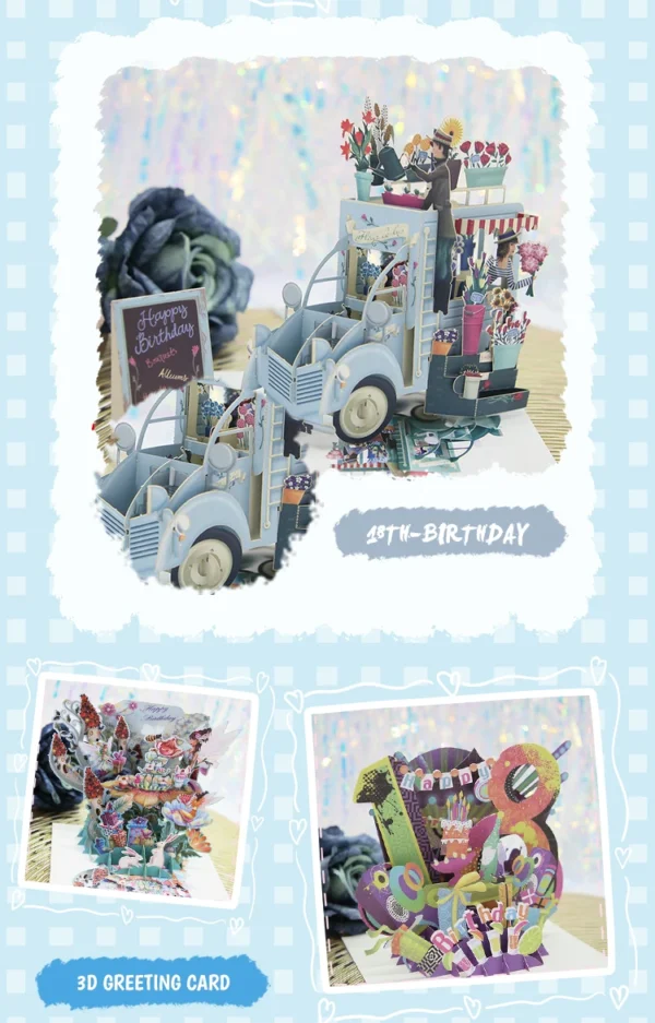 3D Pop-Up Birthday Greeting Card with Cake & Piano Design - Image 51