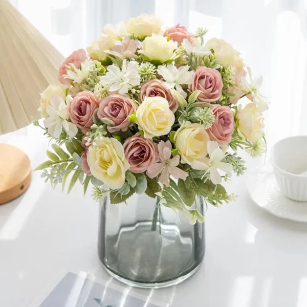 Silk Rose Wedding Bouquet Wreath for Home & Events - Image 5