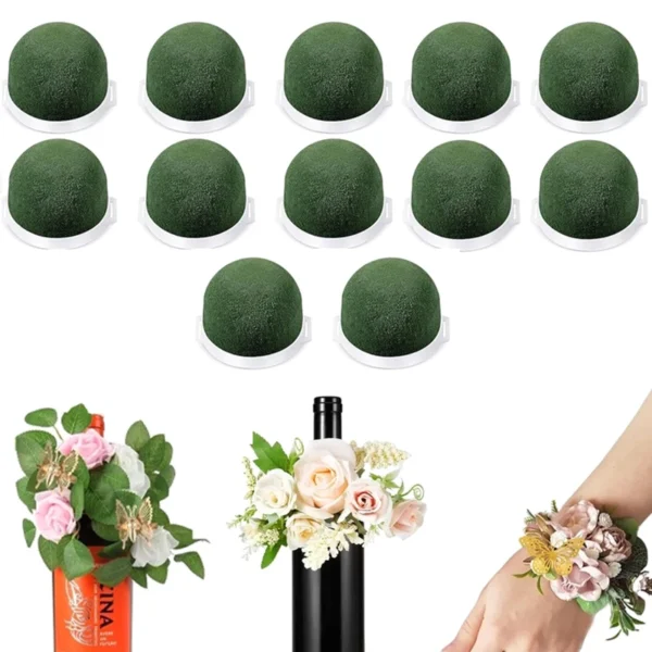 12pcs Mini Floral Foam Holders – Wet & Dry Green Blocks - Image 2