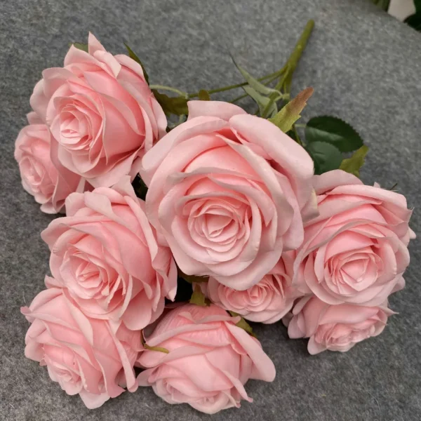 Congratulations Silk Rose Bouquet – 9 Heads Artificial Flowers - Image 7