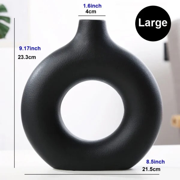 Nordic Ceramic Donut Vase – Modern Home & Office Decor - Image 7